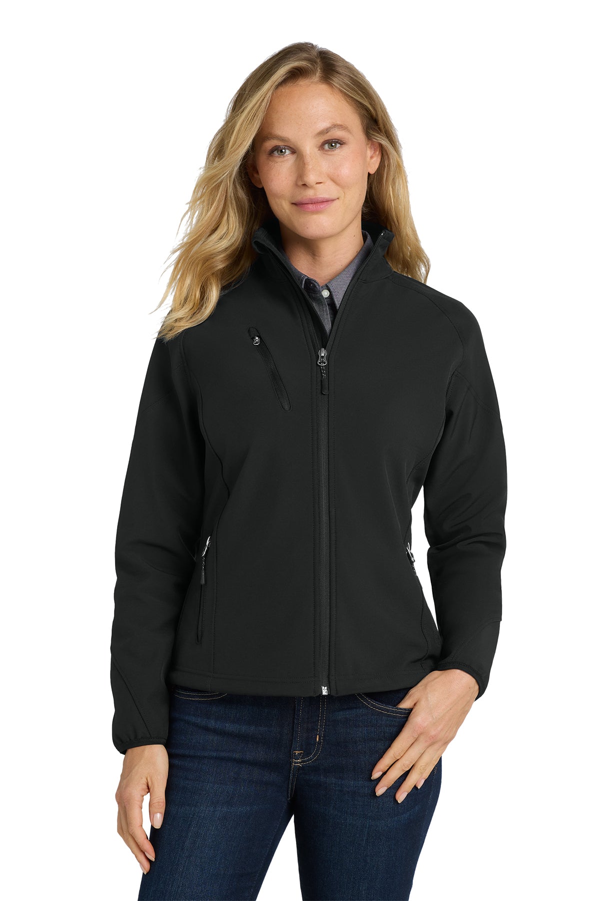 Port Authority® Women's Textured Soft Shell Jacket - Black