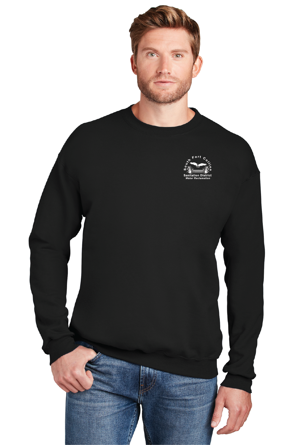 Hanes Ultimate Cotton Crewneck Sweatshirt – Adult Heavyweight Pullover, Black, 3XL