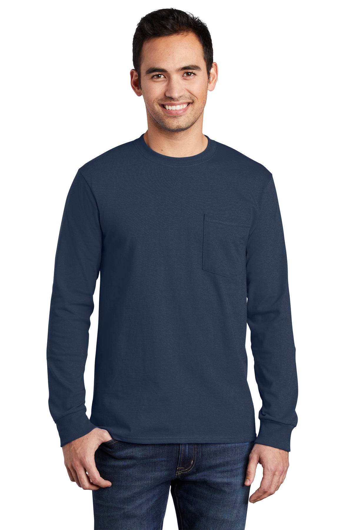 Port & Company® Tall Long Sleeve Essential Pocket Tee